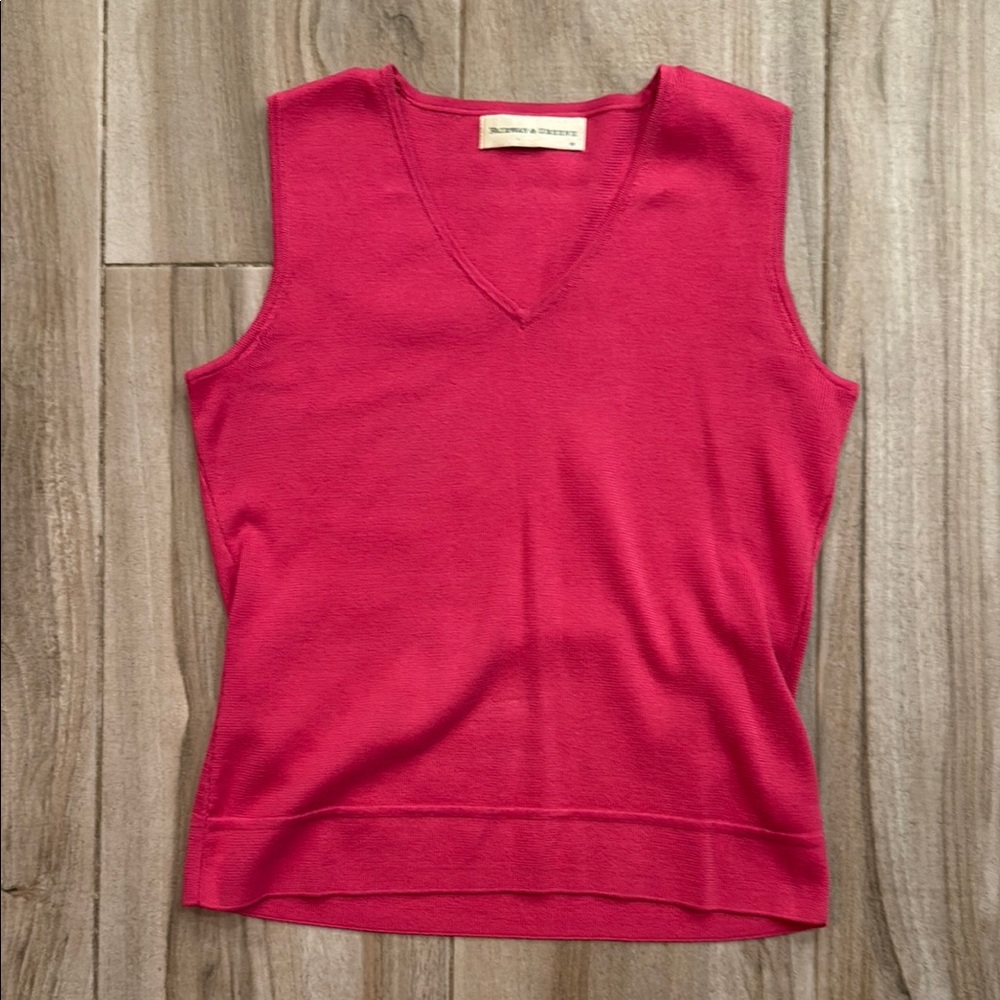 Women’s Fairway & Greene Pink Sweater Fitted Tank Top sz Small